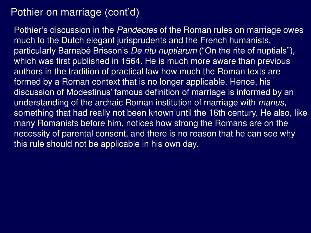 pothier on marriage cont d