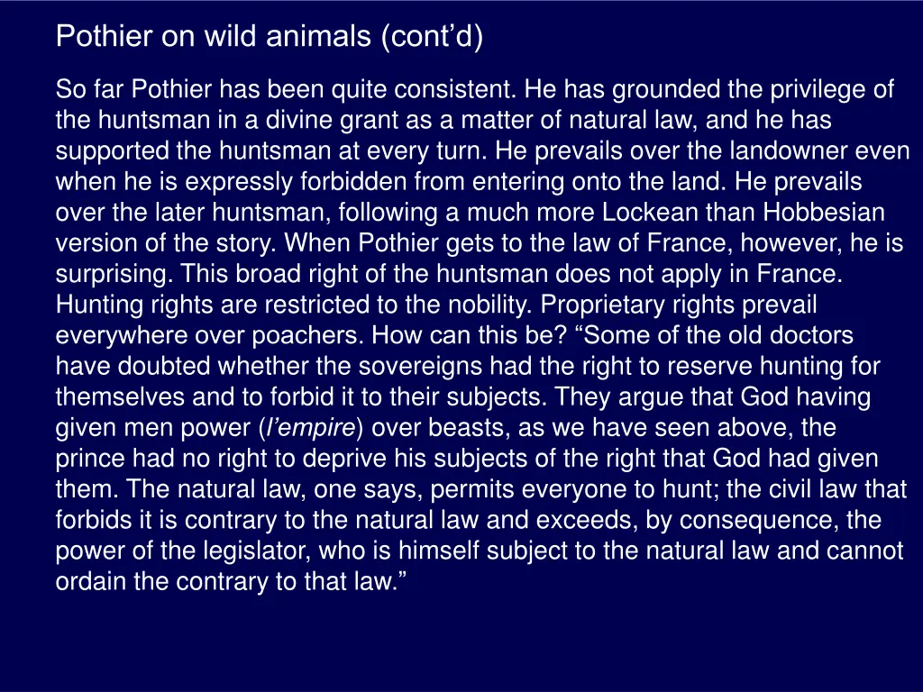 pothier on wild animals cont d 5