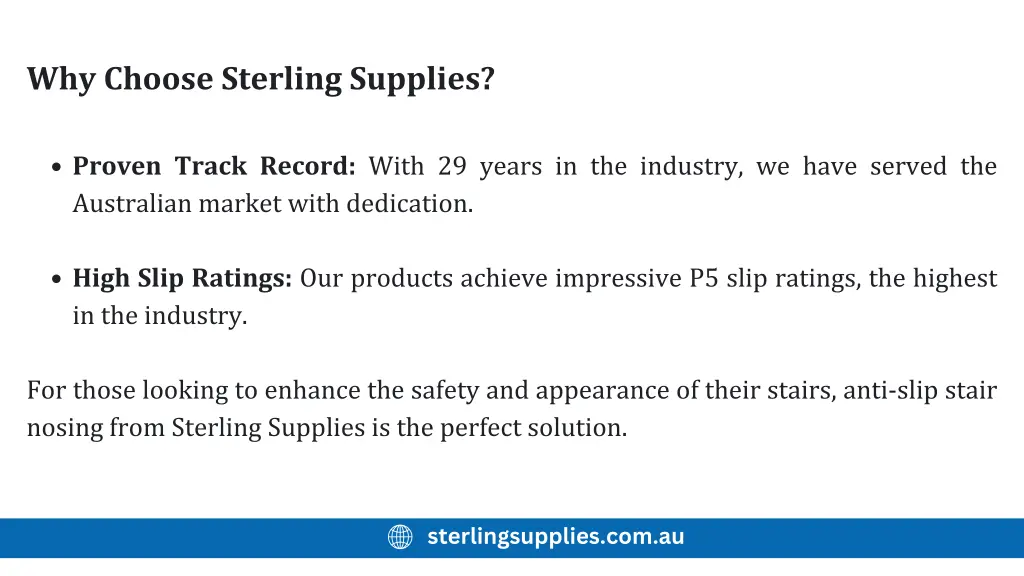 why choose sterling supplies