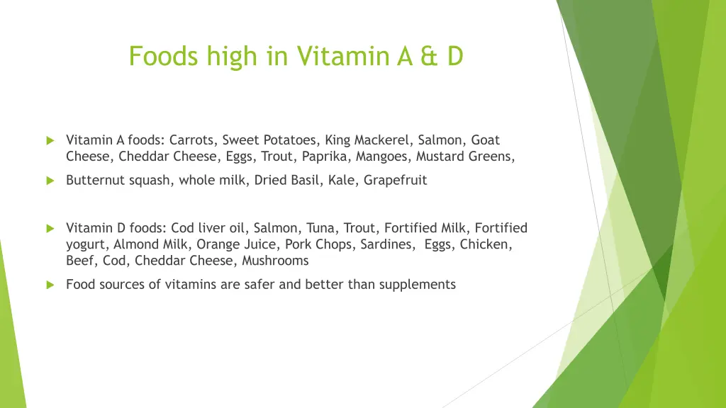 foods high in vitamin a d