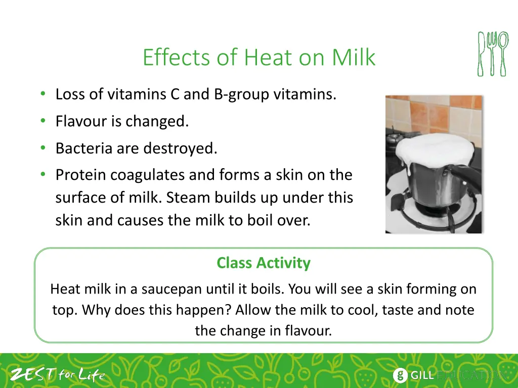 effects of heat on milk