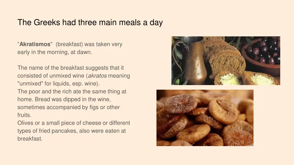 the greeks had three main meals a day