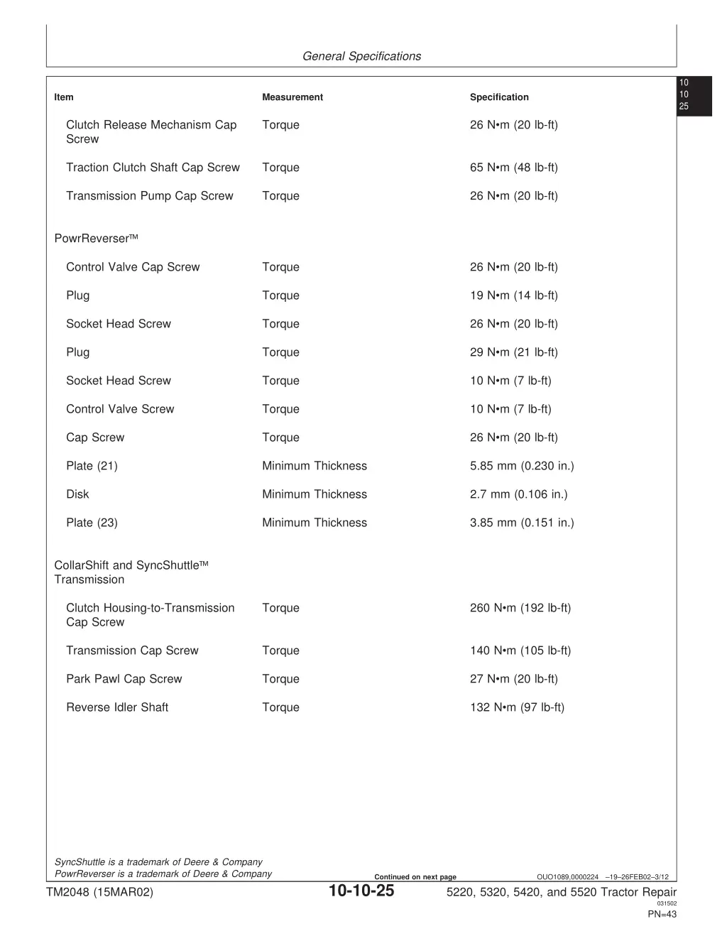 general specifications 23