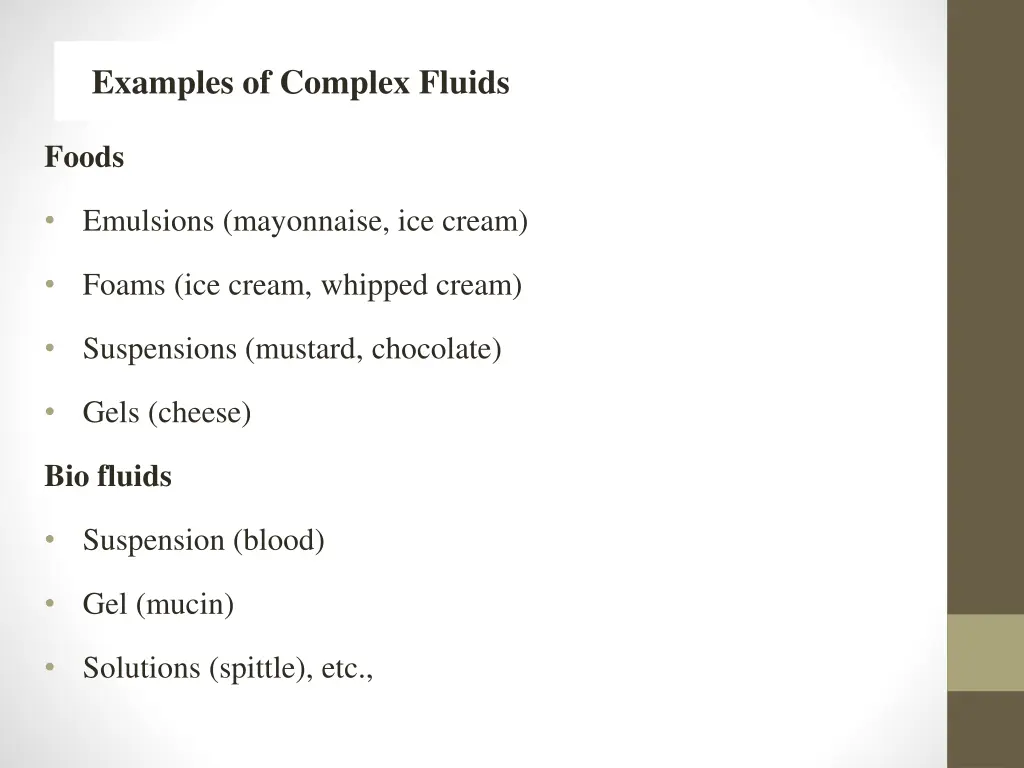 examples of complex fluids