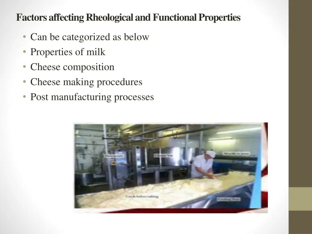 factors affecting rheological and functional