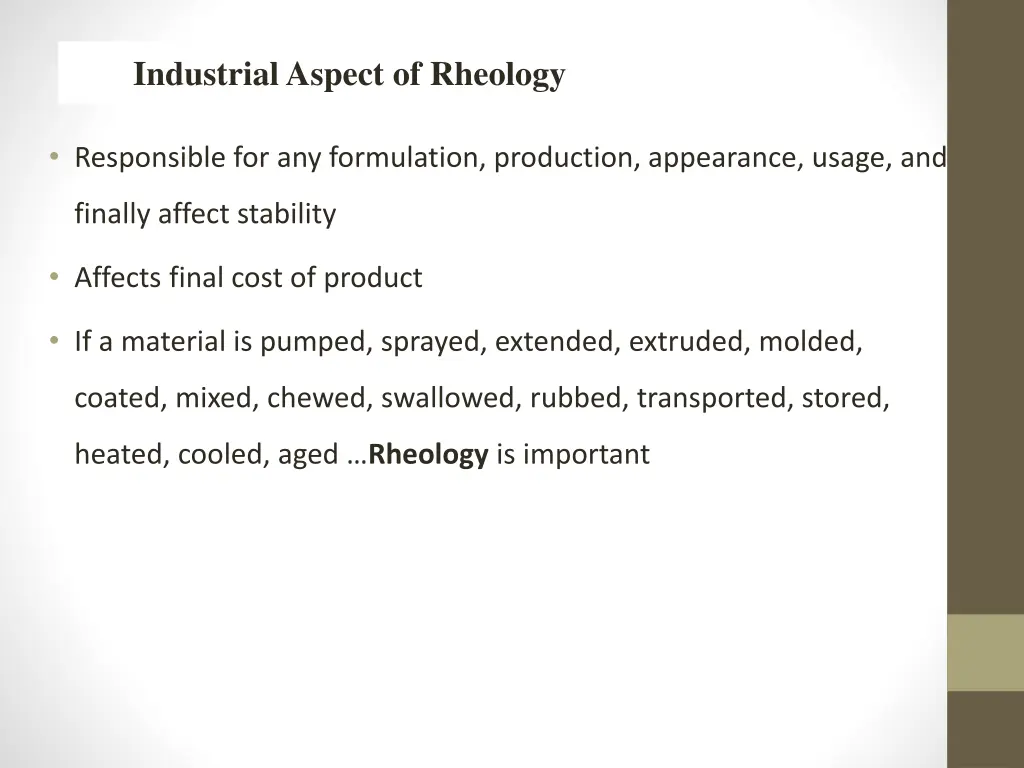 industrial aspect of rheology