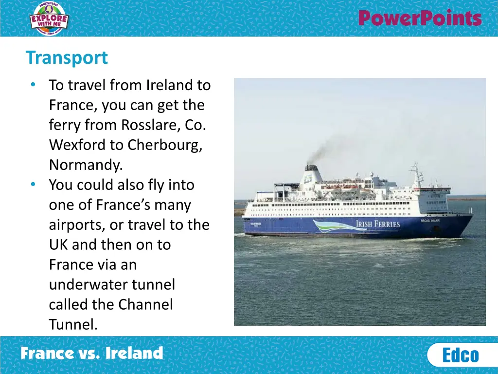 transport to travel from ireland to france