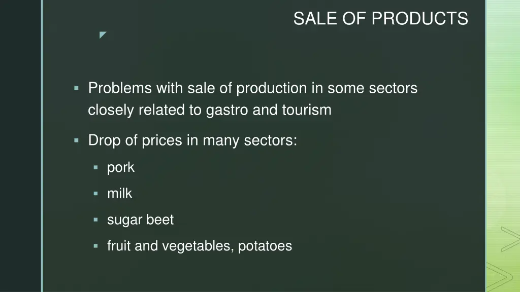 sale of products