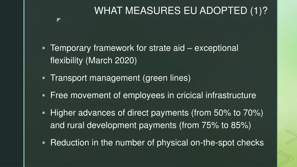 what measures eu adopted 1