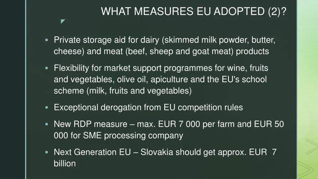 what measures eu adopted 2