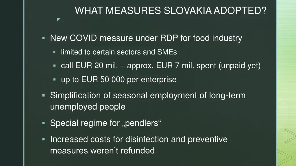 what measures slovakia adopted