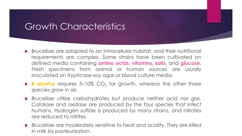 growth characteristics