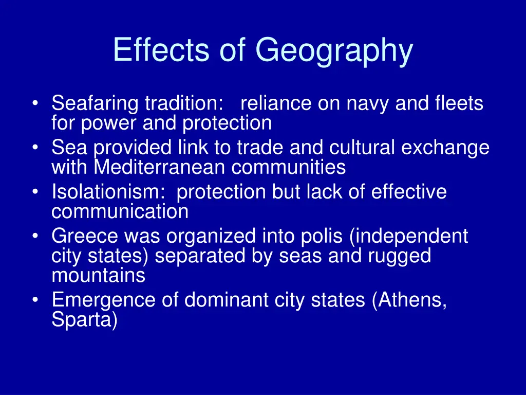 effects of geography