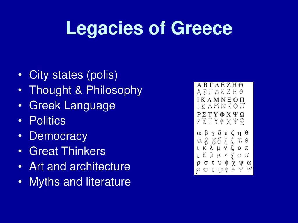 legacies of greece