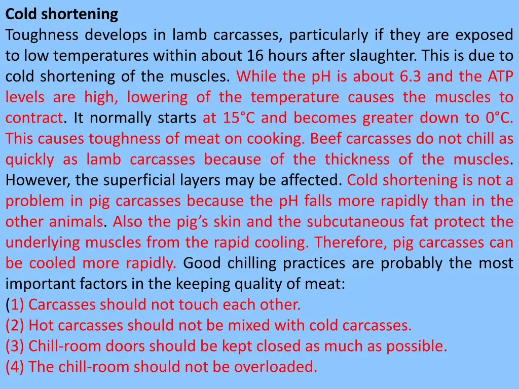 cold shortening toughness develops in lamb