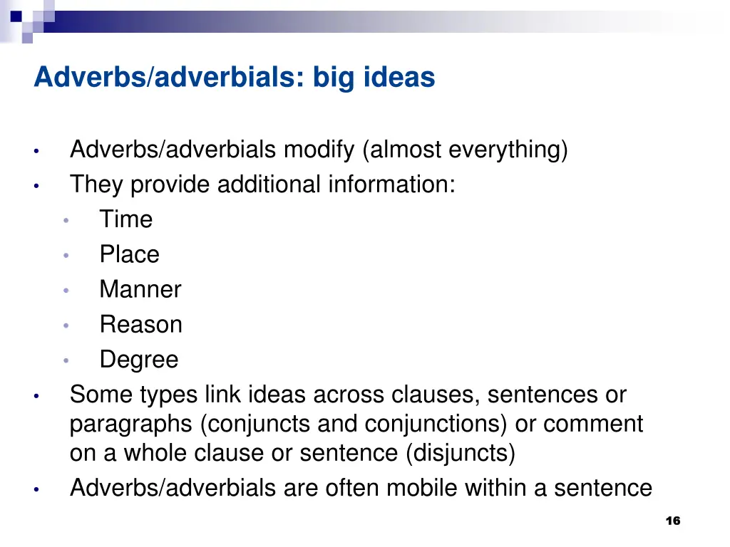 adverbs adverbials big ideas