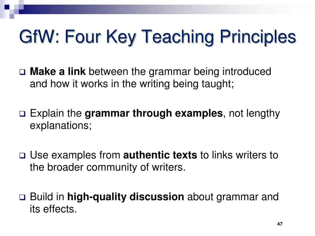 gfw four key teaching principles 1