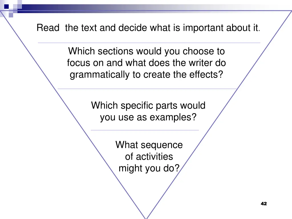 read the text and decide what is important about