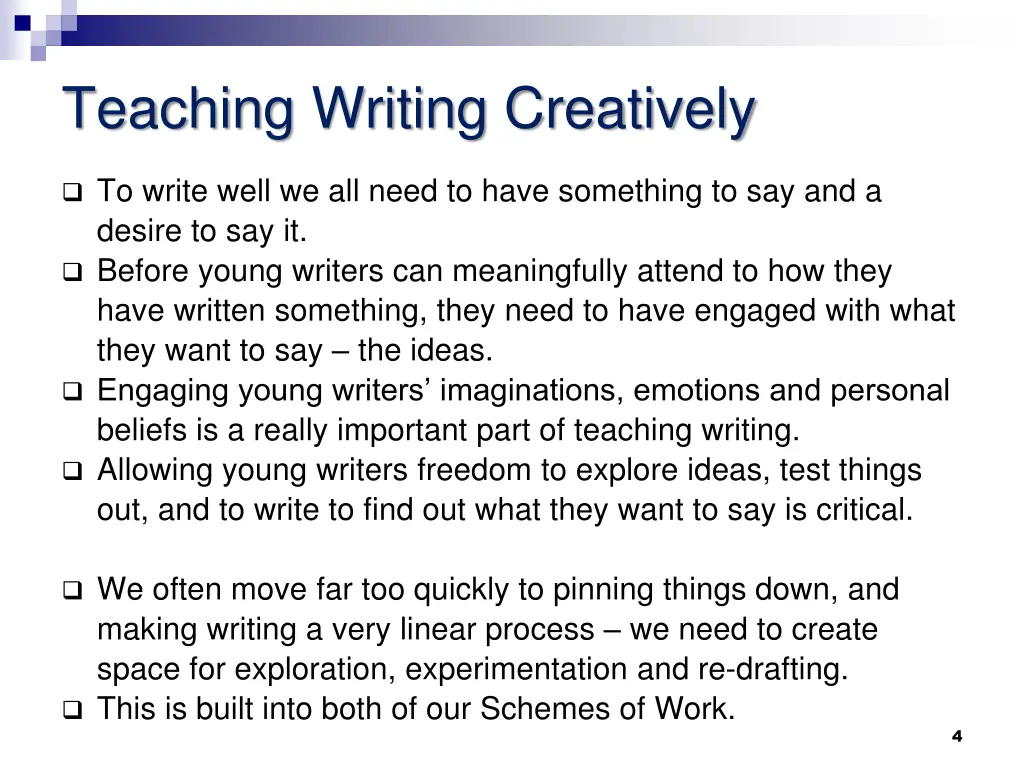 teaching writing creatively