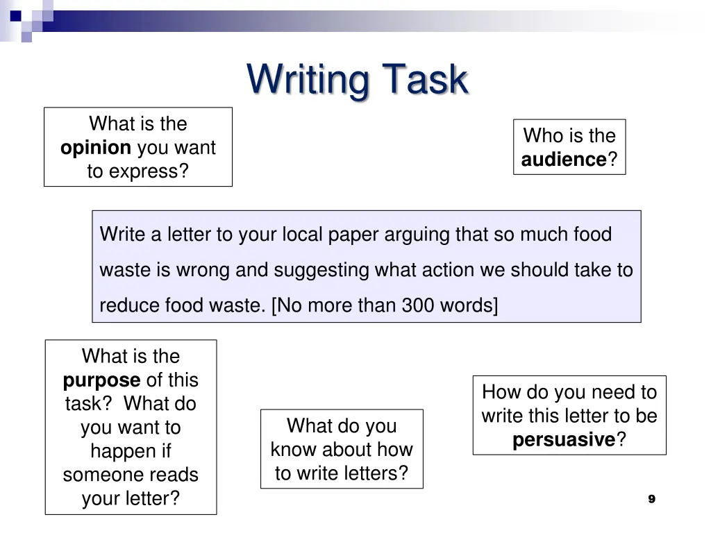 writing task