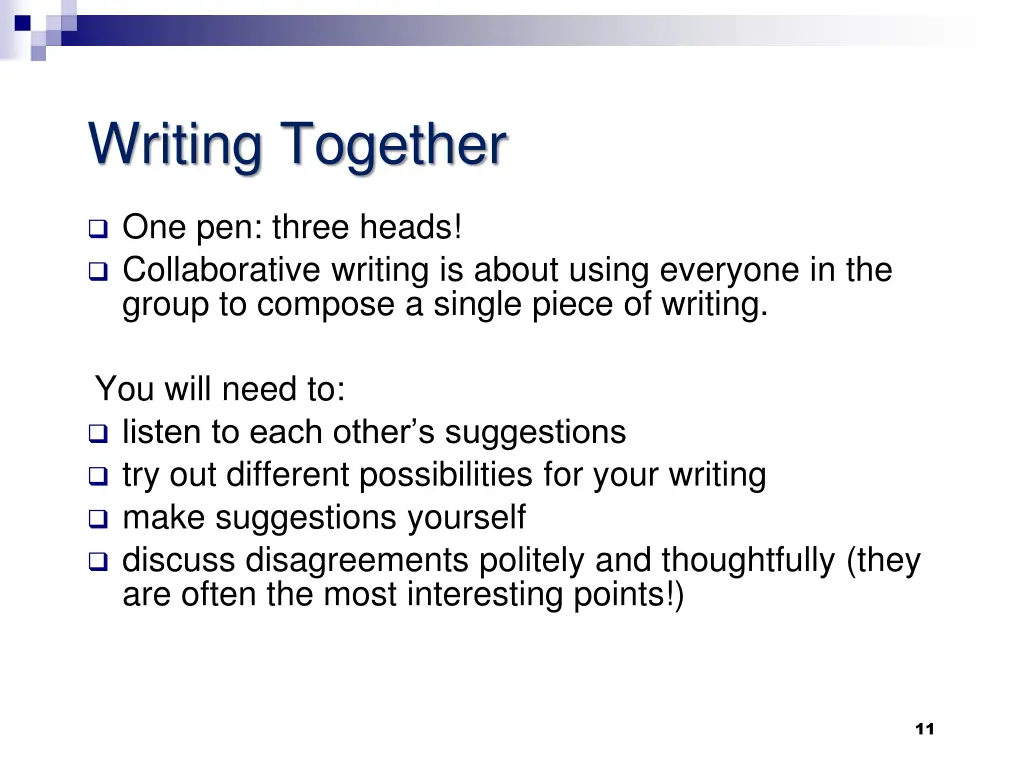 writing together