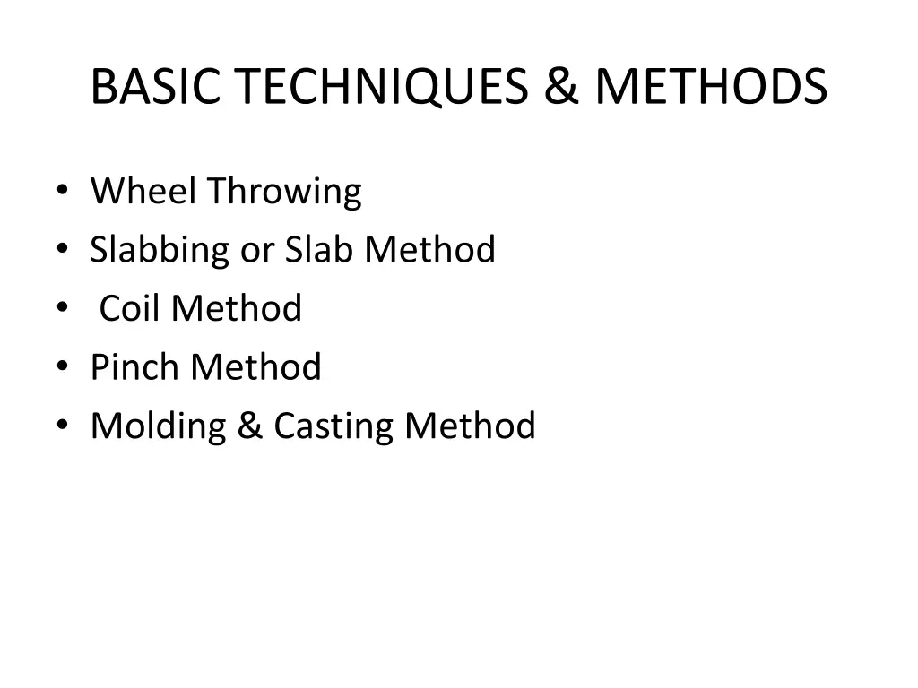 basic techniques methods