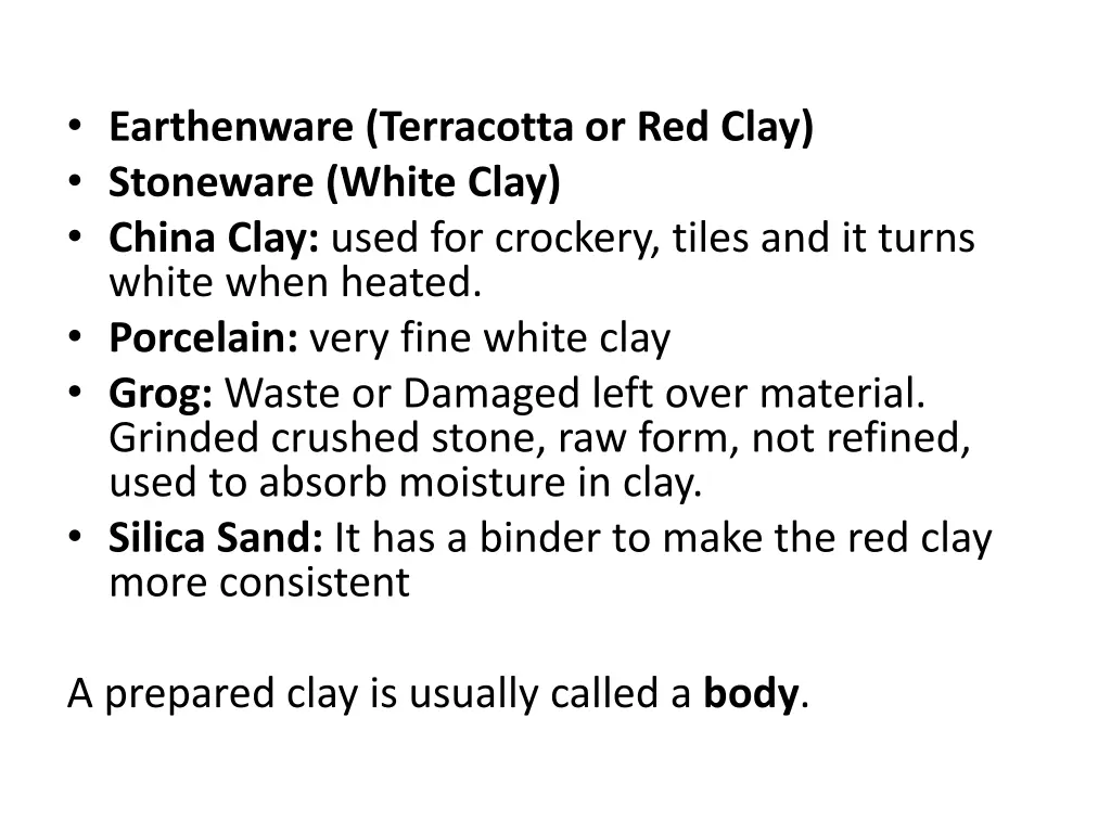 earthenware terracotta or red clay stoneware