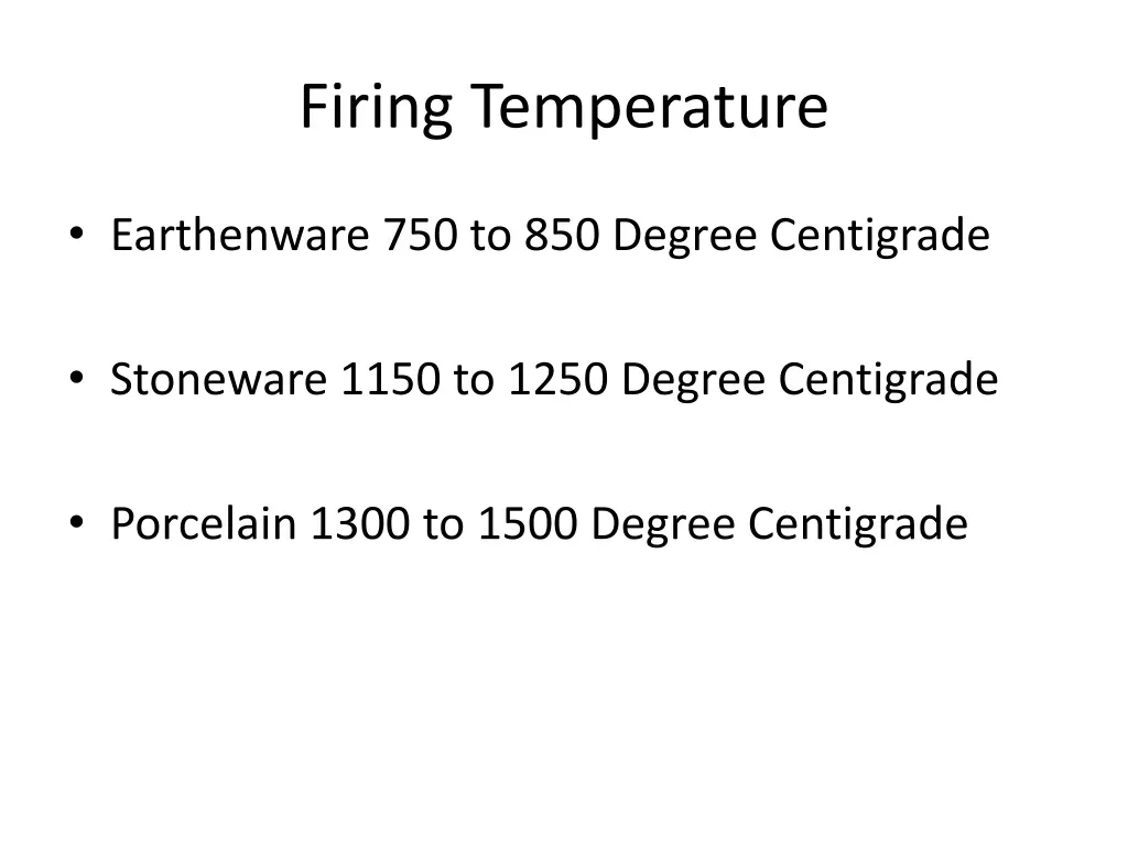 firing temperature