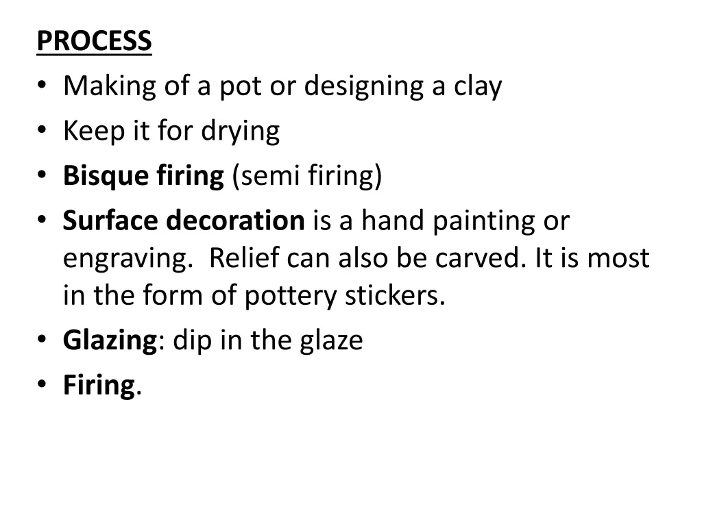 process making of a pot or designing a clay keep