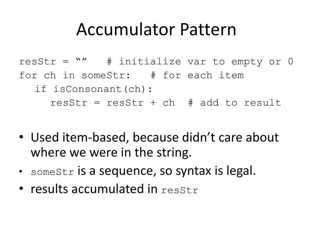 accumulator pattern