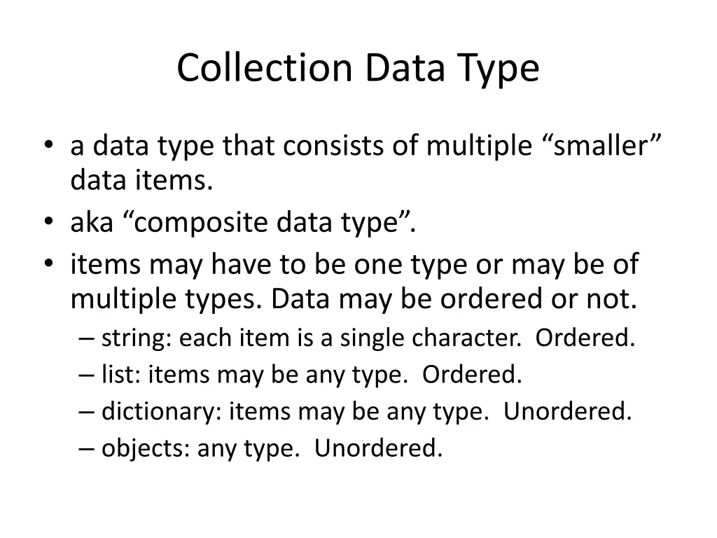 collection data type