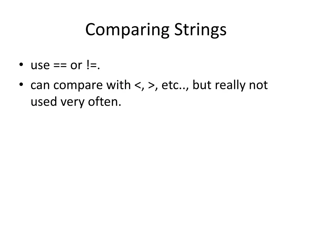 comparing strings