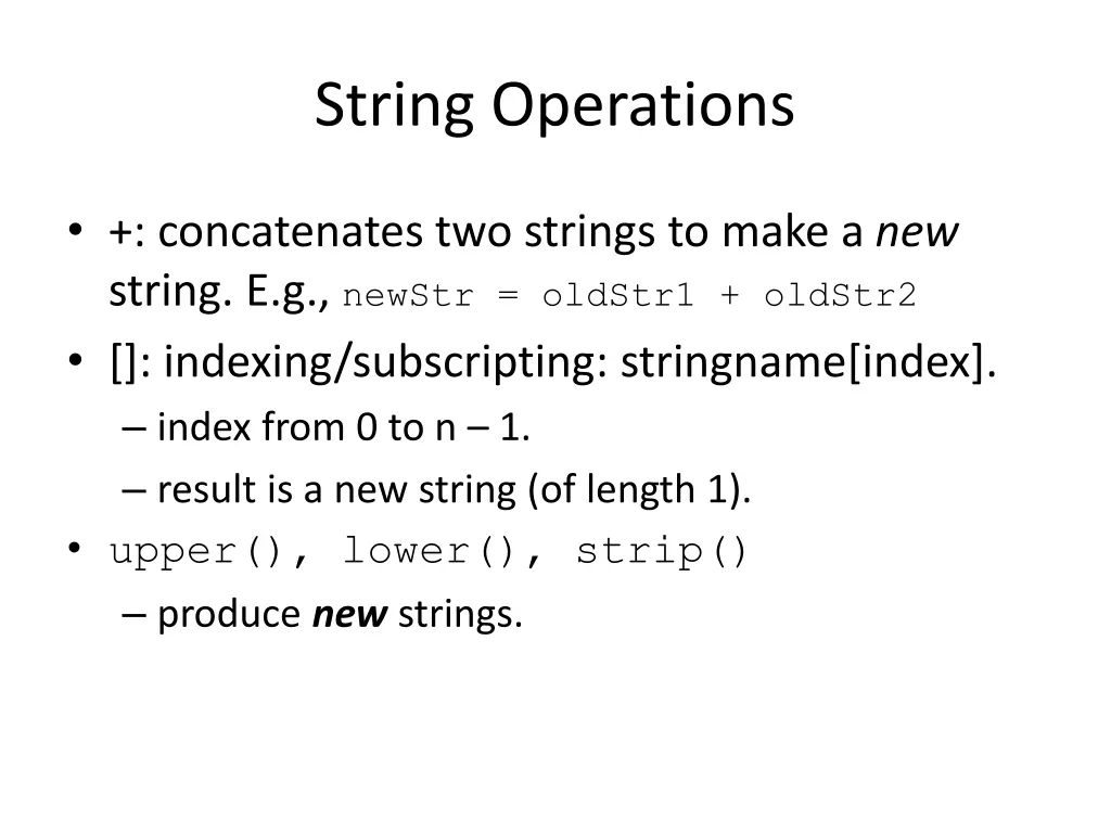 string operations