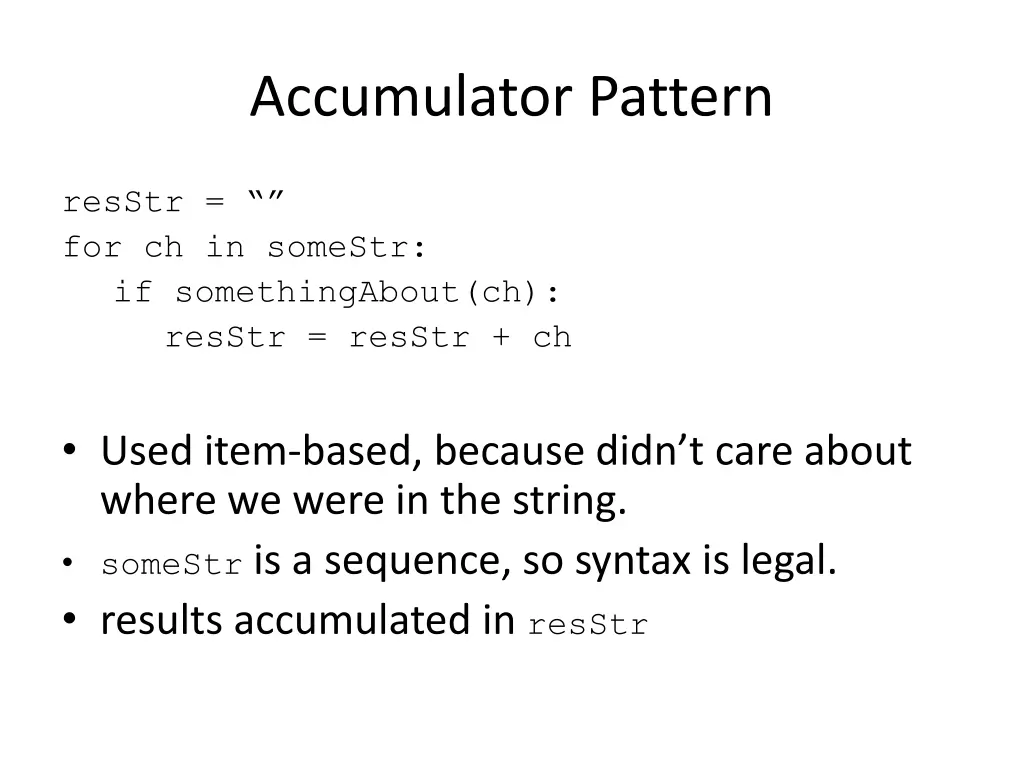 accumulator pattern