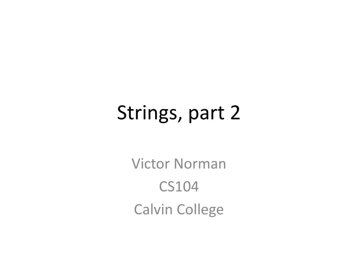 strings part 2