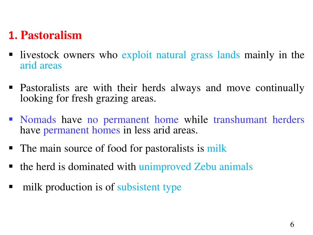 1 pastoralism