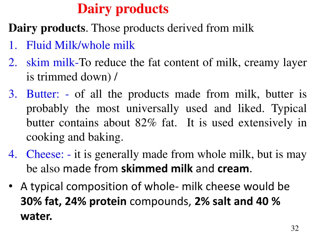 dairy products