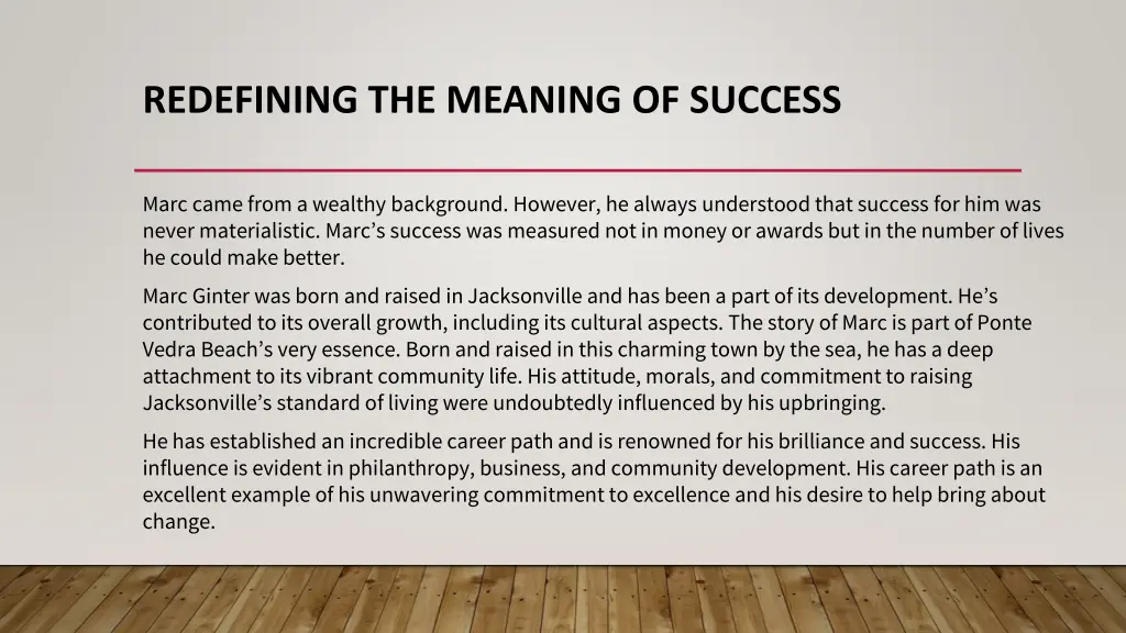 redefining the meaning of success