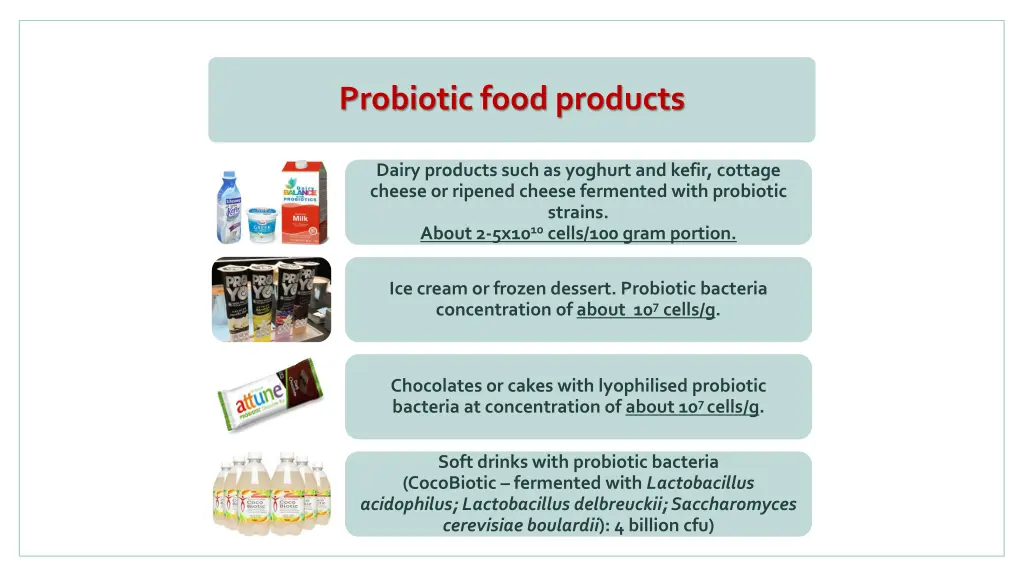 probiotic food products