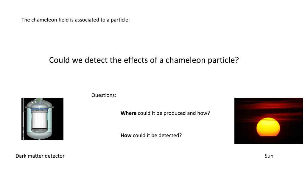 the chameleon field is associated to a particle