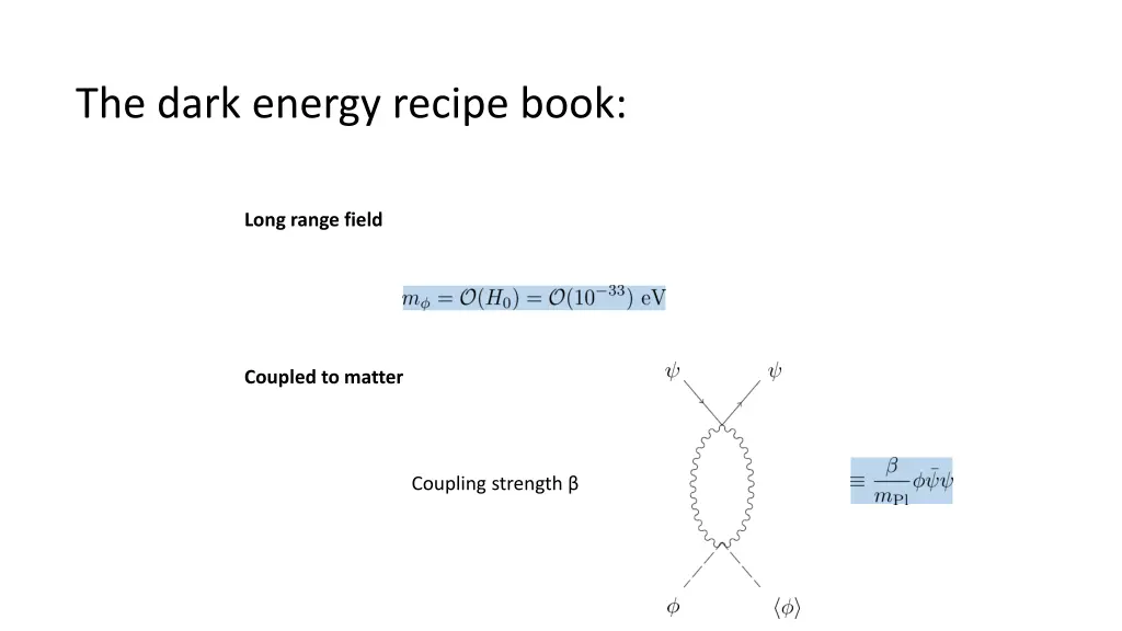 the dark energy recipe book