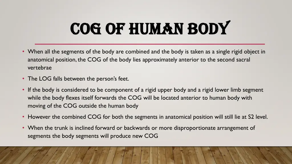 cog of human body cog of human body