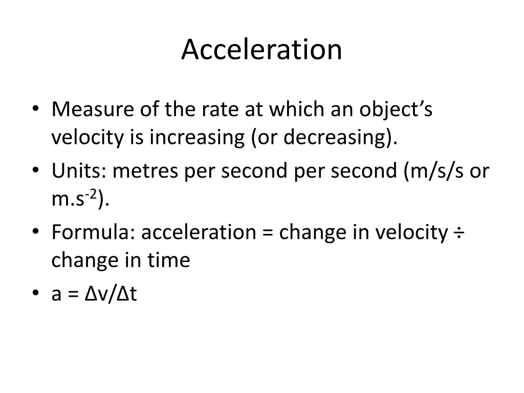 acceleration