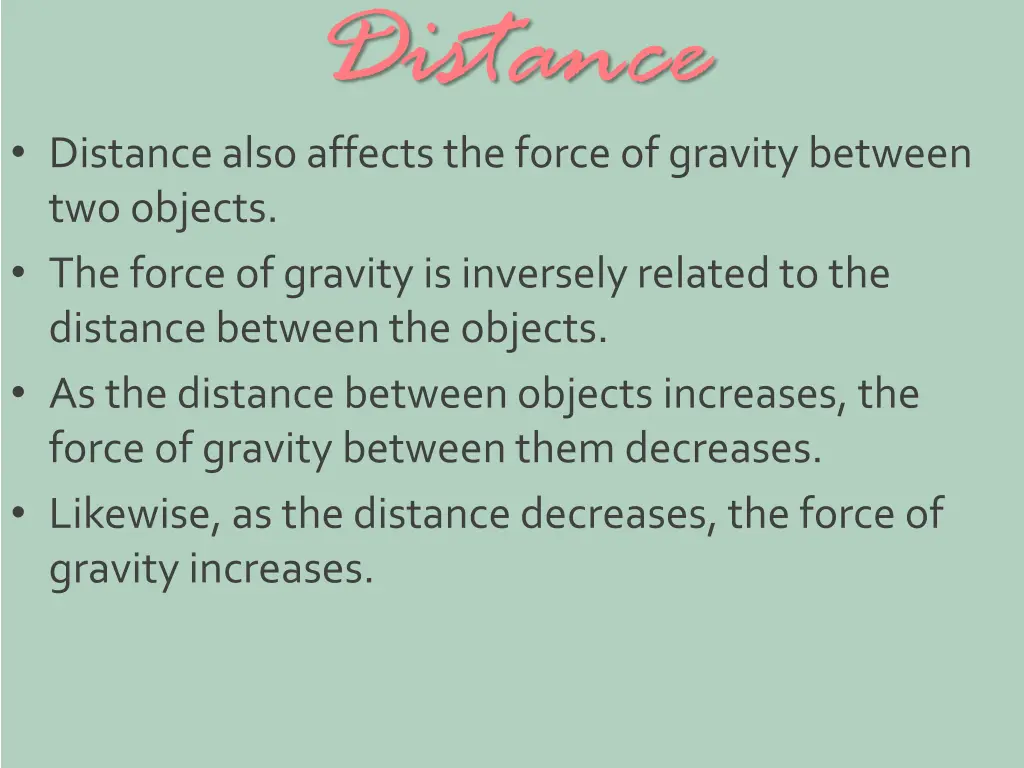 distance