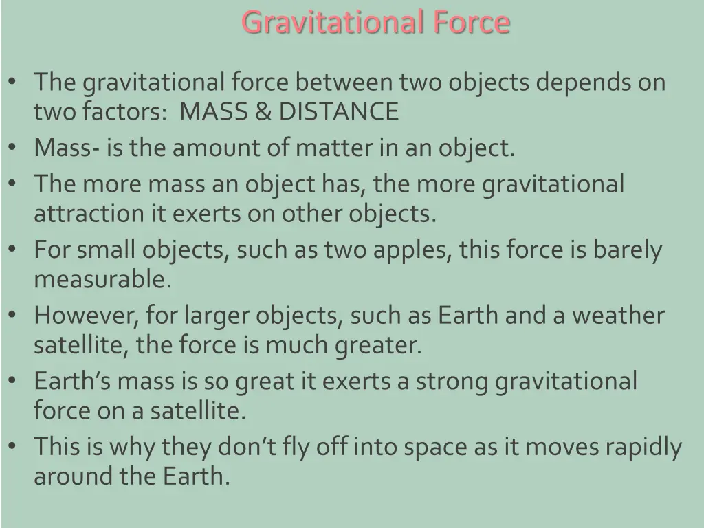 gravitational force