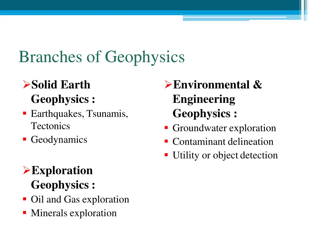 branches of geophysics