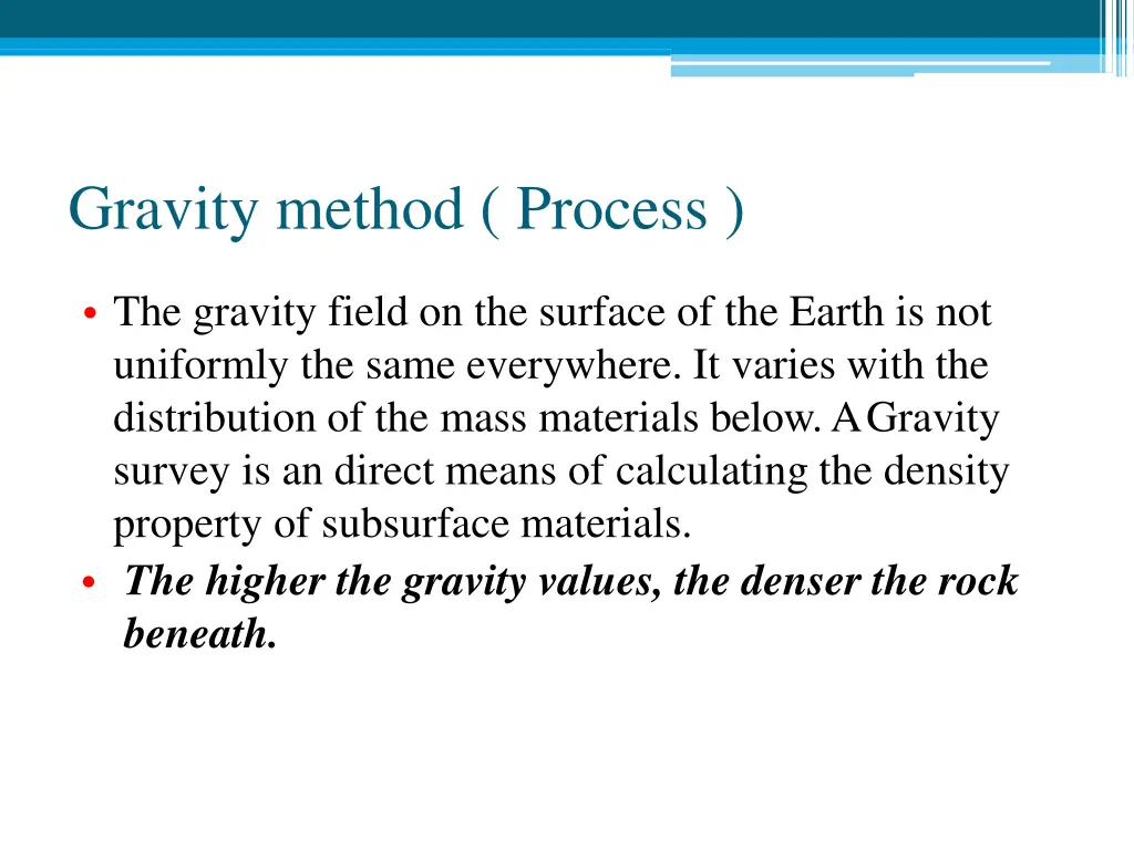 gravity method process 1