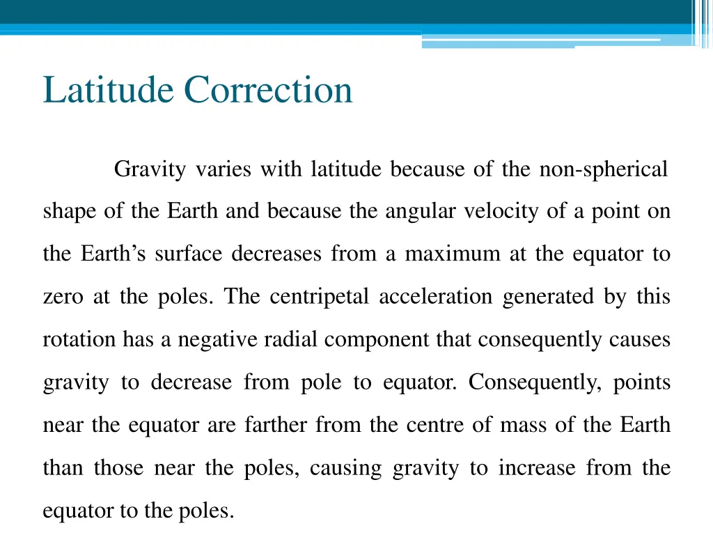 latitude correction