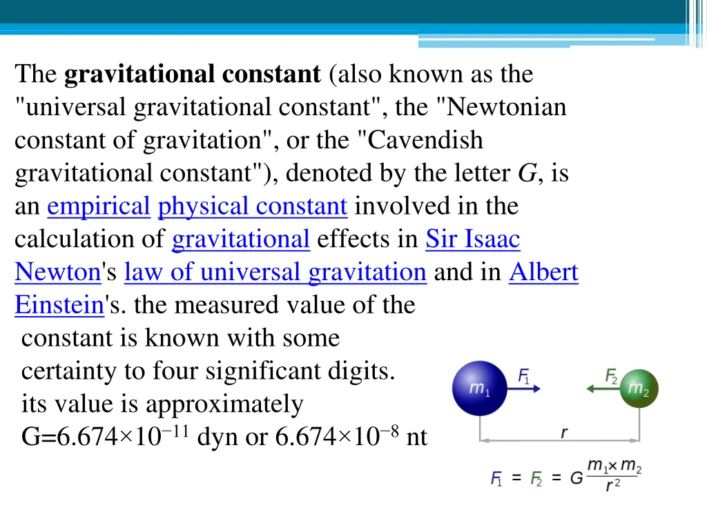 the gravitational constant also known