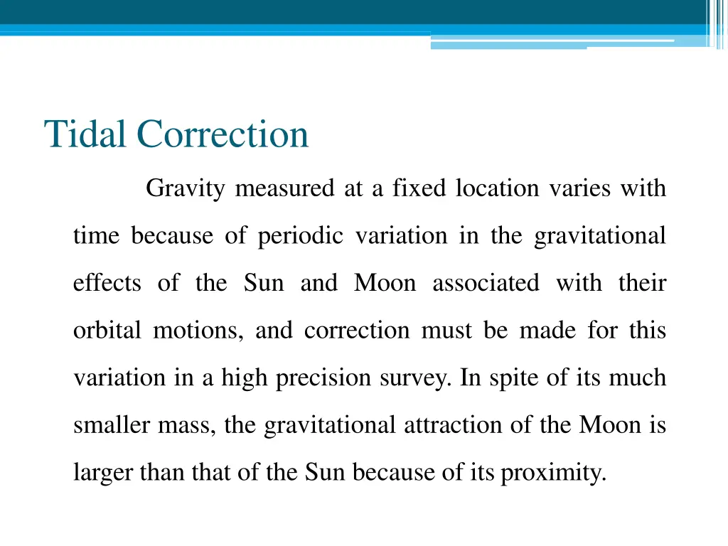 tidal correction